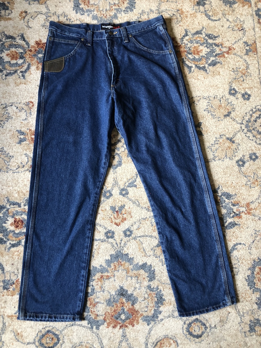 Wrangler Riggs Workwear Jeans Mens 36x36 Blue Denim Utility Carpenter Pants